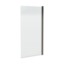 Nuie Square Bath Screen - 6mm Contemporary Brushed Pewter Aluminium 1430x790x38mm - JJ Building Materials
