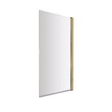 Nuie Square Bath Screen Contemporary Brushed Brass Aluminium 1430x790x24mm - JJ Building Materials