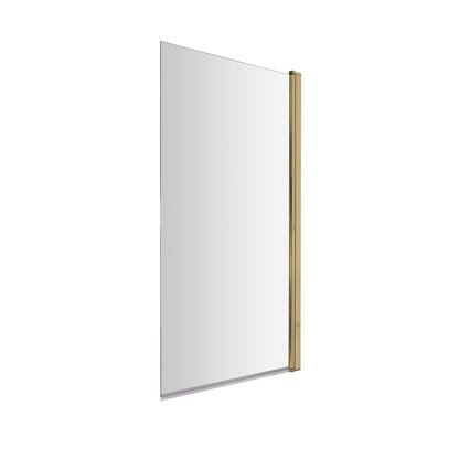 Nuie Square Bath Screen Contemporary Brushed Brass Aluminium 1430x790x24mm - JJ Building Materials