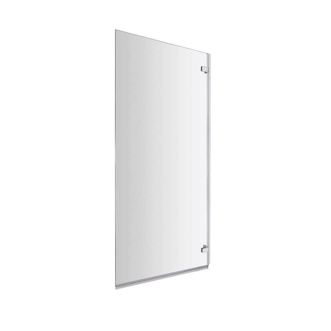 Nuie Square Bath Screen Contemporary Chrome Aluminium 1410x782x38mm - JJ Building Materials