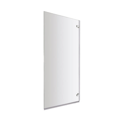 Nuie Square Bath Screen Contemporary Chrome Aluminium 1410x782x38mm - JJ Building Materials