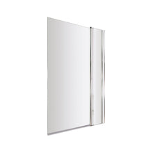 Nuie Square Bath Screen With Fixed Panel Contemporary Chrome Aluminium 1433x998x24mm - JJ Building Materials