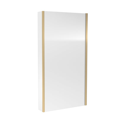Nuie Square Bath Screen With Fixed Return Contemporary Brushed Brass Aluminium 1400x815x38mm - JJ Building Materials