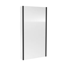 Nuie Square Bath Screen With Fixed Return Contemporary Matt Black Aluminium 1400x815x38mm - JJ Building Materials