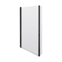 Nuie Square Bath Screen With Fixed Return Contemporary Matt Black Aluminium 1430x795x150mm - JJ Building Materials
