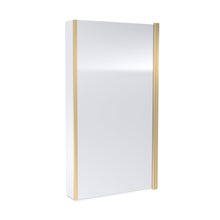 Nuie Square Fixed Bath Screen With Fixed Return - 6mm Contemporary Brushed Brass Aluminium 1430x795x150mm - JJ Building Materials