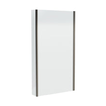 Nuie Square Fixed Bath Screen With Fixed Return - 6mm Contemporary Brushed Pewter Aluminium 1400x815x38mm - JJ Building Materials