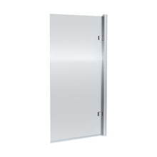 Nuie Square Hinged Fluted Bath Screen - 8mm Contemporary Chrome Aluminium 1520x830x24mm - JJ Building Materials