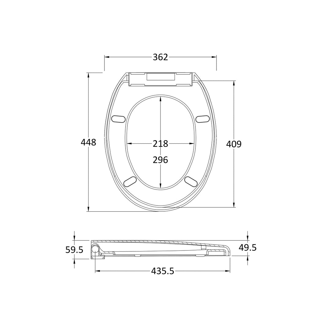 Nuie Standard Soft Close Toilet Seat Contemporary White Polypropylene 60x362x448mm - JJ Building Materials