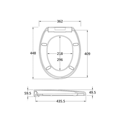 Nuie Standard Soft Close Toilet Seat Contemporary White Polypropylene 60x362x448mm - JJ Building Materials