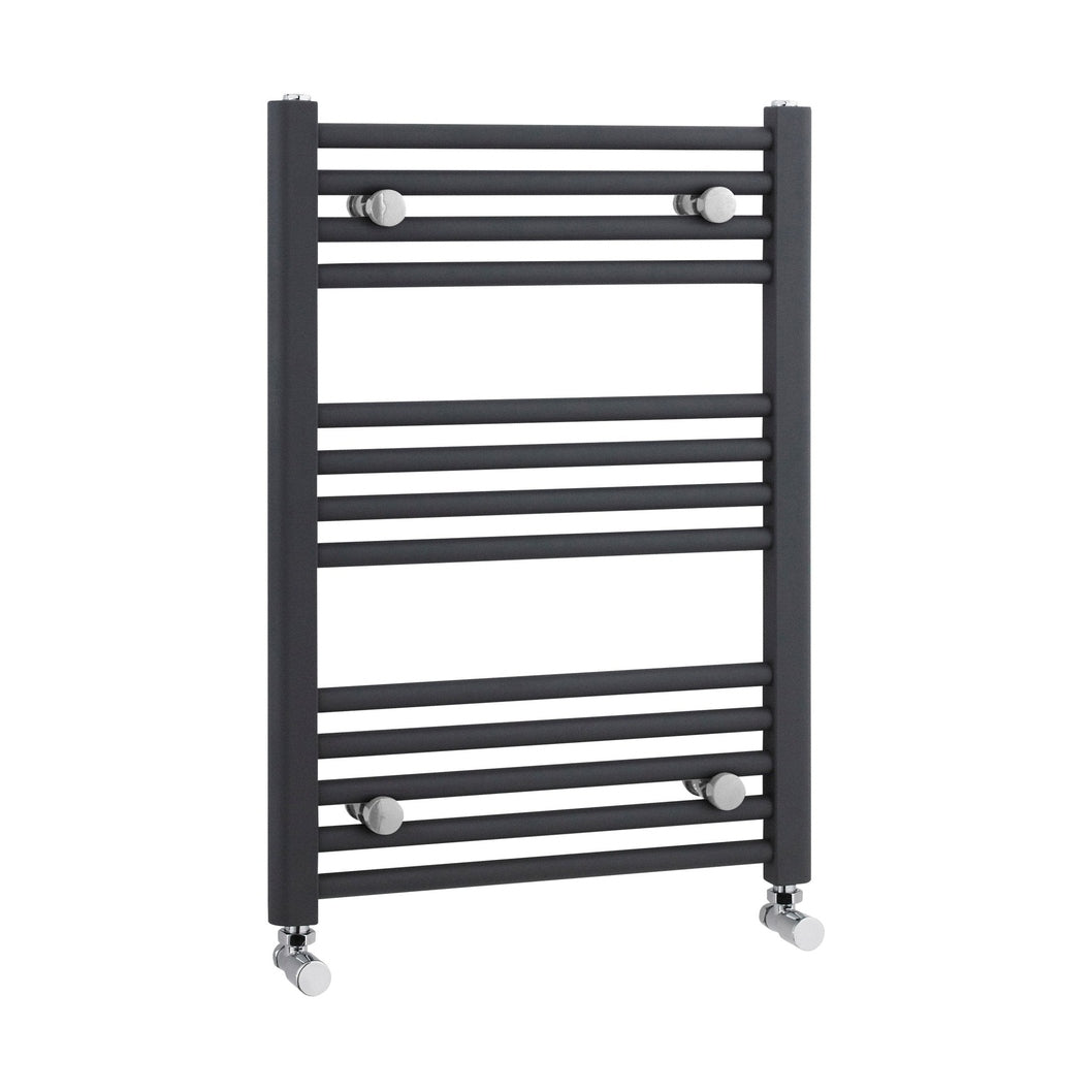 Nuie Straight Ladder Rail Contemporary Anthracite Steel 700x500x30mm - JJ Building Materials