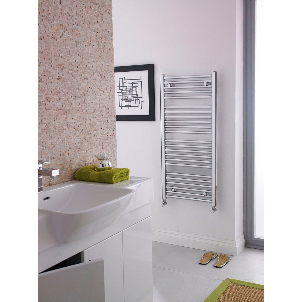 Nuie Straight Ladder Rail Contemporary Chrome Steel 1150x500x30mm - JJ Building Materials