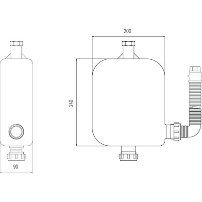 Nuie Tap Extras 4 Tap Hole Hose Retainer Contemporary Chrome Brass 300x90x340mm - JJ Building Materials