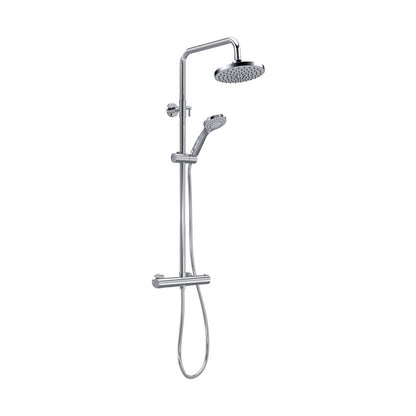 Nuie Thermostatic Bar Shower With Kit Contemporary Chrome Brass ABS 1245x267x429mm - JJ Building Materials