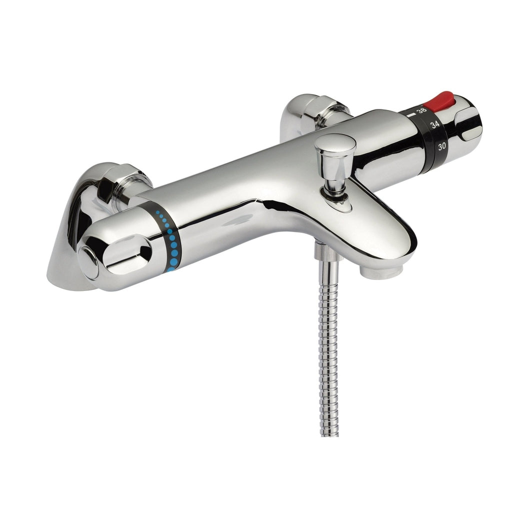 Nuie Thermostatic Bath Shower Mixer Contemporary Chrome Brass,brass ABS 40x288x195mm - JJ Building Materials