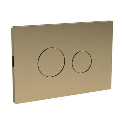 Nuie Toilet Accessories Brushed Brass Round Plate For Pneumatic Dual Flush Contemporary ABS 70x70x99mm - JJ Building Materials