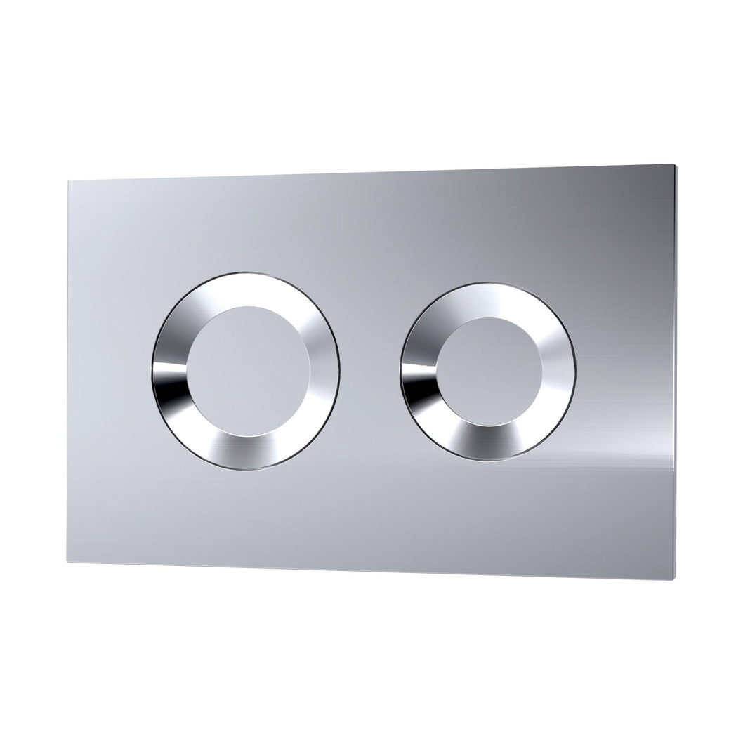 Nuie Toilet Accessories Round Dual Flush Push Button Contemporary Chrome Stainless Steel - JJ Building Materials