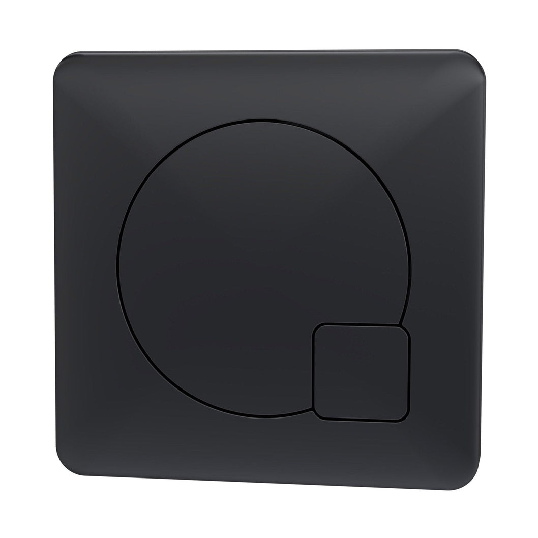 Nuie Toilet Accessories Square Dual Flush Black Push Button Contemporary ABS 70x70x99mm - JJ Building Materials