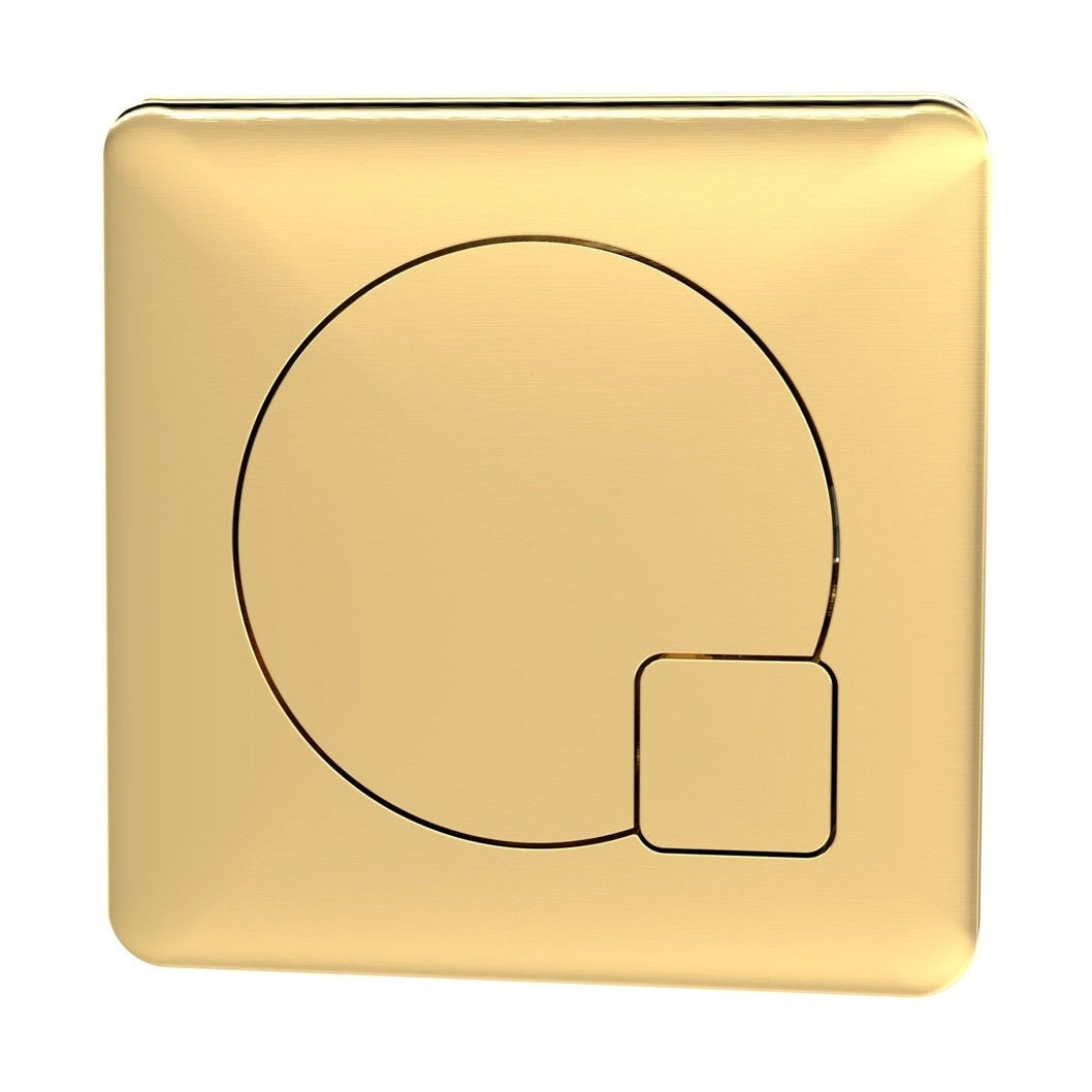 Nuie Toilet Accessories Square Dual Flush Brushed Brass Push Button Contemporary ABS 70x70x99mm - JJ Building Materials