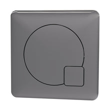 Nuie Toilet Accessories Square Dual Flush Gun Metal Push Button Contemporary Brushed Pewter ABS 70x70x99mm - JJ Building Materials