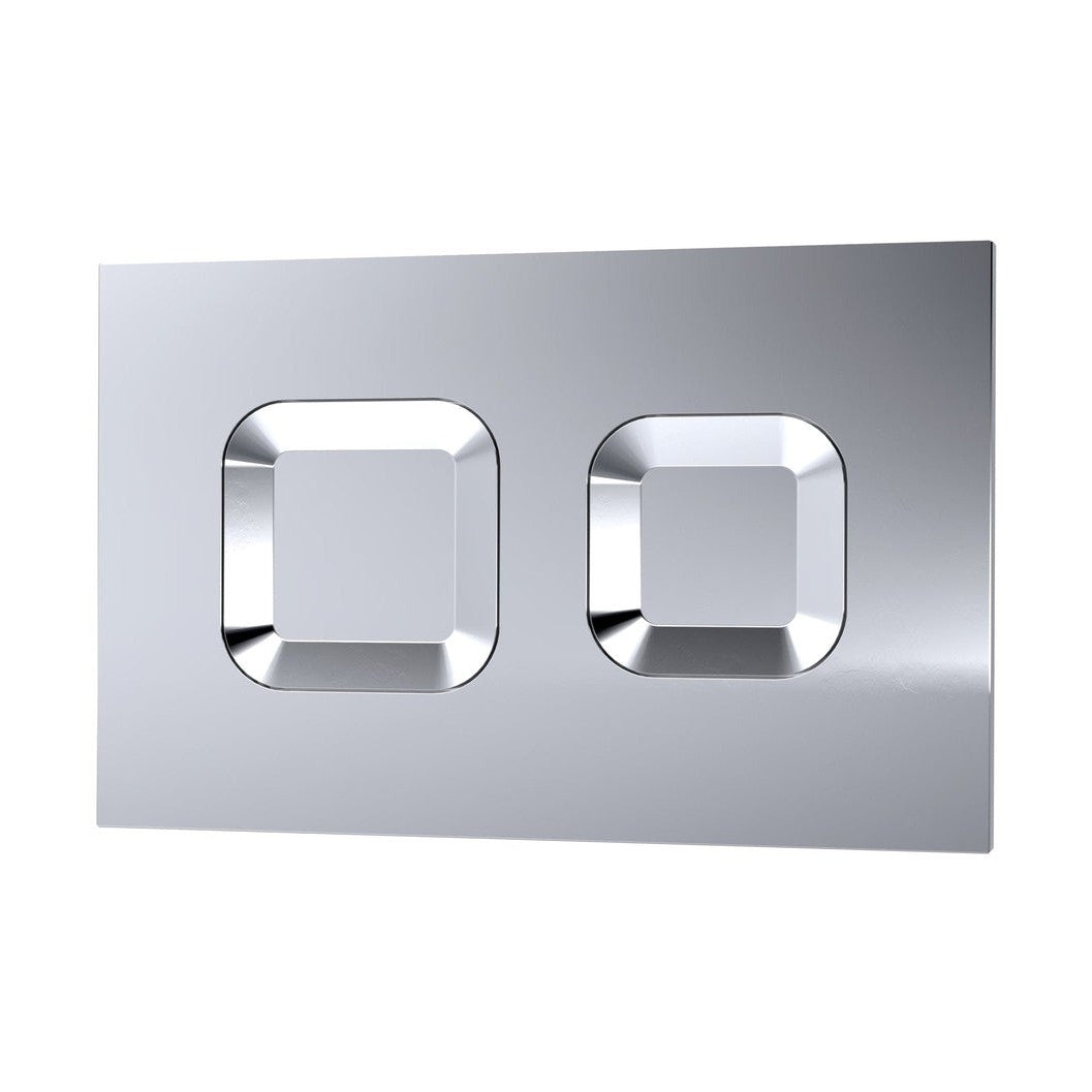 Nuie Toilet Accessories Square Dual Flush Push Button Contemporary Chrome Stainless Steel - JJ Building Materials