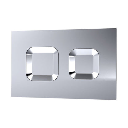 Nuie Toilet Accessories Square Dual Flush Push Button Contemporary Chrome Stainless Steel - JJ Building Materials