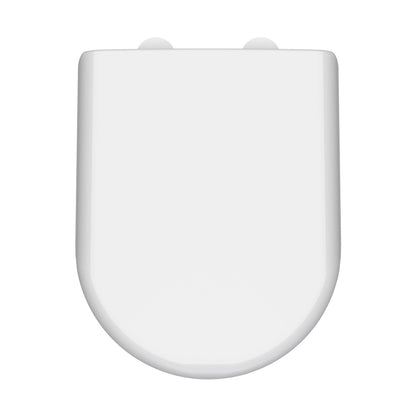 Nuie Toilet Seats D Shaped Soft Close Toilet Seat Contemporary Gloss White Urea 70x364x446mm - NTS004W - JJ Building Materials