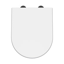 Nuie Toilet Seats D Shaped Soft Close Toilet Seat Contemporary Gloss White Urea 70x370x450mm - NTS007B - JJ Building Materials