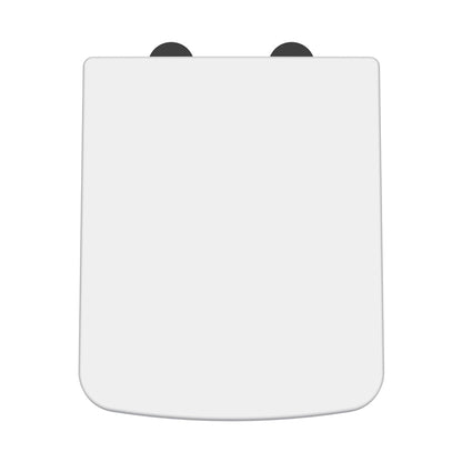 Nuie Toilet Seats Square Soft Close Seat Contemporary Gloss White Urea 70x358x435mm - NCH198B - JJ Building Materials