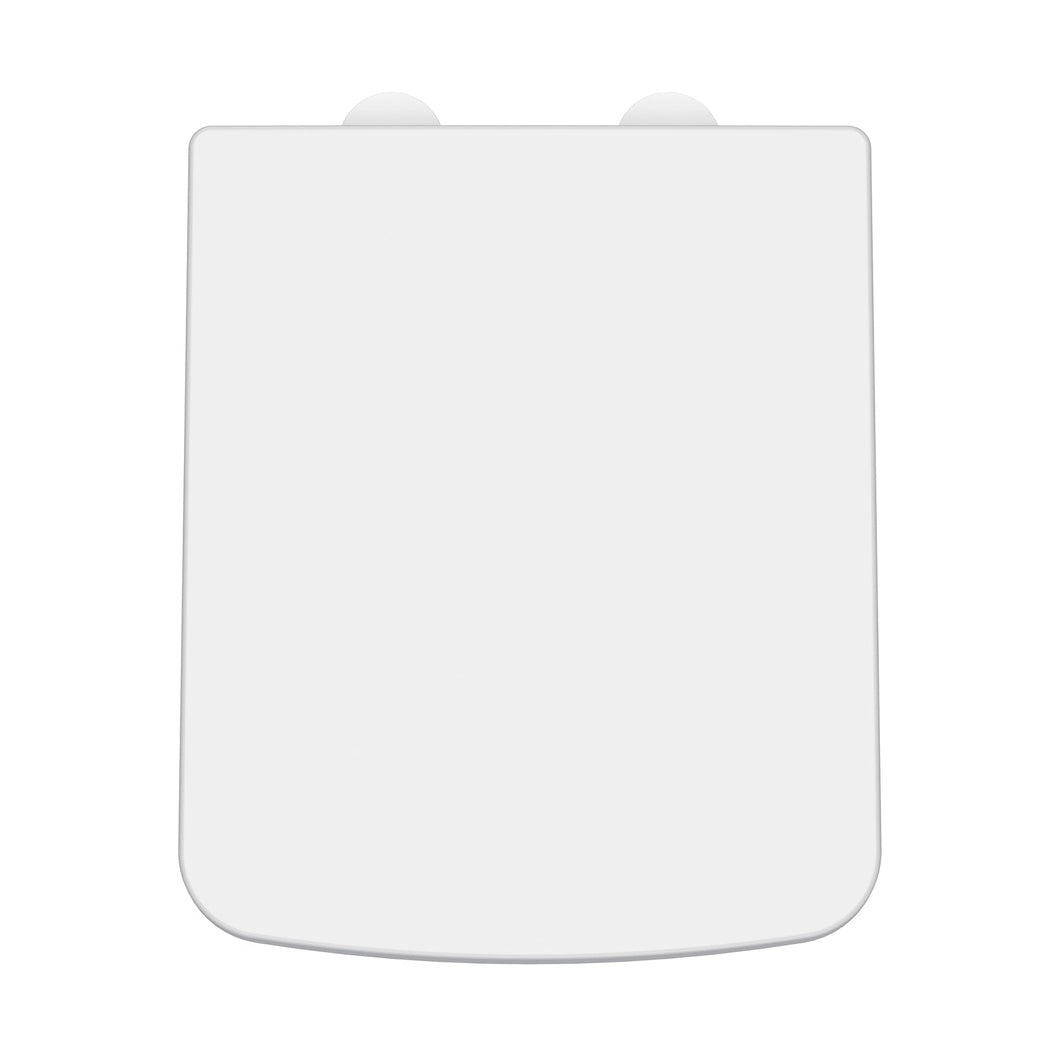 Nuie Toilet Seats Square Soft Close Seat Contemporary Gloss White Urea 70x358x435mm - NCH198W - JJ Building Materials