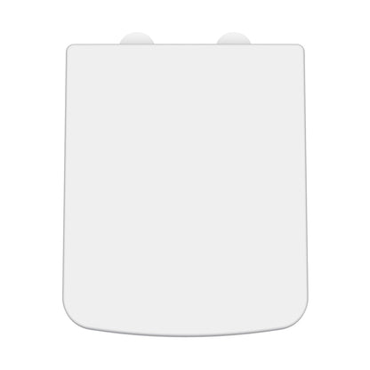 Nuie Toilet Seats Square Soft Close Seat Contemporary Gloss White Urea 70x358x435mm - NCH198W - JJ Building Materials