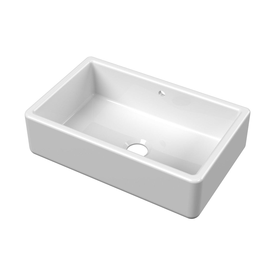 Nuie Traditional Butler Sink 795 X 500 X 220mm White Fireclay 220x795x500mm - JJ Building Materials