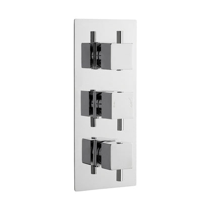 Nuie Triple Thermostatic Shower Valve Contemporary Chrome Brass ABS 280x120x136mm - JJ Building Materials