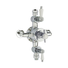 Nuie Triple Thermostatic Shower Valve Traditional Chrome Brass 263x150x162mm - JJ Building Materials