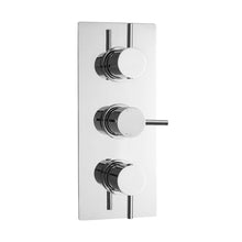 Nuie Triple Thermostatic Shower Valve With Diverter Contemporary Chrome Brass 280x120x130mm - JJ Building Materials
