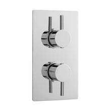 Nuie Twin Thermostatic Shower Valve Contemporary Chrome Brass ABS 215x120x135mm - JJ Building Materials