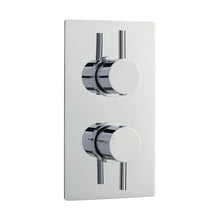 Nuie Twin Thermostatic Shower Valve With Diverter Contemporary Chrome Brass ABS 215x120x135mm - JJ Building Materials