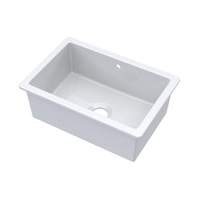 Nuie Undermount Single Bowl With Overflow 711x483x254 Traditional White Fireclay 254x711x483mm - JJ Building Materials