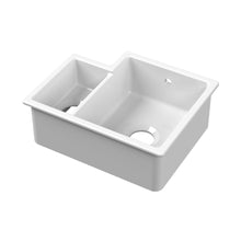 Nuie Undermount Sink Central Waste 1.5 Bowl 549x441x195 Rh Traditional White Fireclay 195x549x441mm - JJ Building Materials