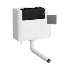 Nuie Universal Access Cistern & Black Square Flush Plate Contemporary Brushed Pewter Polyethylene 296x230x142mm - JJ Building Materials