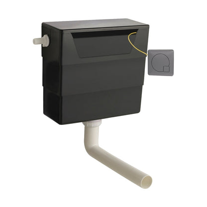 Nuie Universal Access Cistern & Gun Metal Square Flush Plate Contemporary Brushed Pewter Polyethylene 296x340x142mm - JJ Building Materials