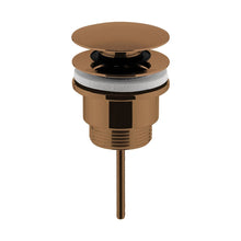 Nuie Universal Push Button Basin Waste Contemporary Brushed Bronze Brass 110x63x63mm - JJ Building Materials