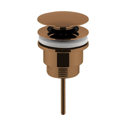 Nuie Universal Push Button Basin Waste Contemporary Brushed Bronze Brass 110x63x63mm - JJ Building Materials