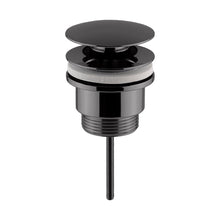 Nuie Universal Push Button Basin Waste Slotted & Un-slotted Contemporary Brushed Pewter Brass 110x63x65mm - JJ Building Materials