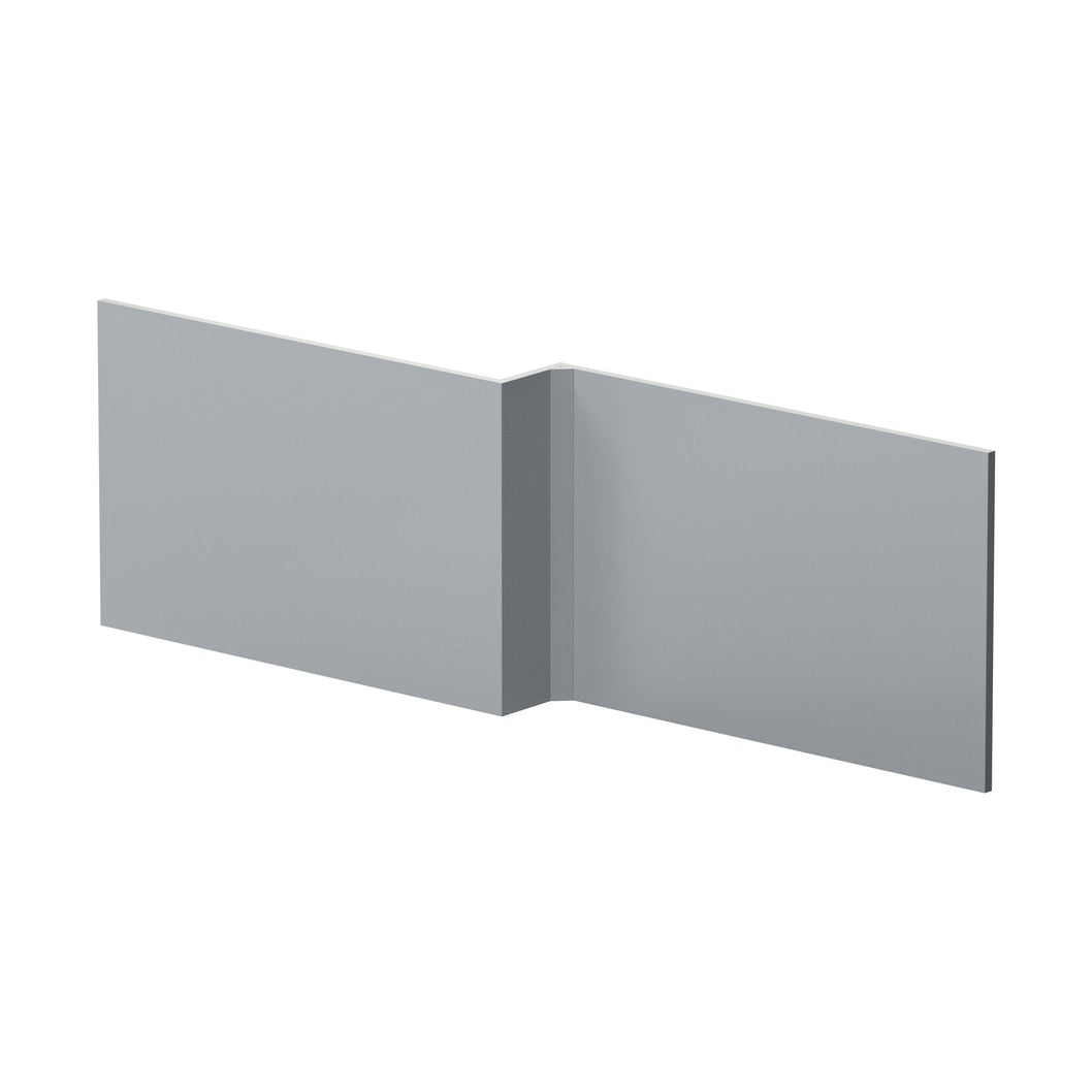 Nuie Urban 1700mm Square Shower Bath Front Panel Contemporary Satin Grey MDF Painted Matt 540x1698x163mm - JJ Building Materials