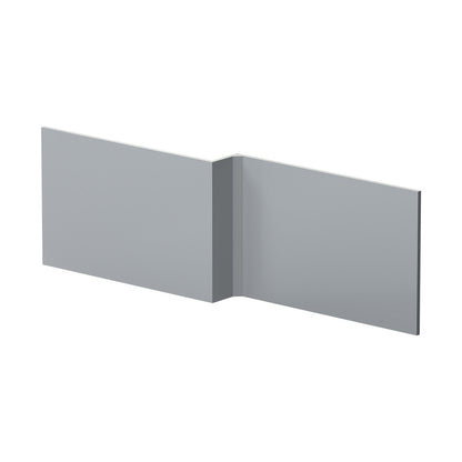 Nuie Urban 1700mm Square Shower Bath Front Panel Contemporary Satin Grey MDF Painted Matt 540x1698x163mm - JJ Building Materials