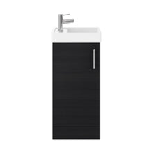 Nuie Vault 400mm Floor Standing Vanity & Basin Contemporary Charcoal Black MFC Textured Matt 861x405x222mm - JJ Building Materials