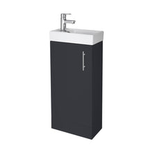 Nuie Vault 400mm Floor Standing Vanity & Basin Contemporary Soft Black MFC Painted Matt 781x400x222mm - JJ Building Materials