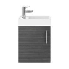 Nuie Vault 400mm Wall Hung Vanity & Basin Contemporary Anthracite Woodgrain MFC Textured Matt 520x405x222mm - JJ Building Materials