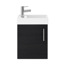 Nuie Vault 400mm Wall Hung Vanity & Basin Contemporary Charcoal Black MFC Textured Matt 520x405x222mm - JJ Building Materials